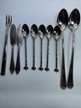 Vintage Silver-Plated Flatware Set - Decorative Pattern